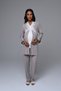 Women's Ecru Lace Patterned Winter 100% Cotton Maternity Pajamas Set 3-Piece Set