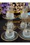 6 Person 12 Pieces Crystal Cut 24K Gold Plated Tea Set (Model1) - 5