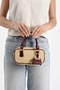 Burgundy Wicker Women's Hand and Shoulder Bag