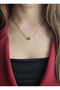 Gold Women's Steel Necklace with Star and Evil Eye Bead Detail - 2