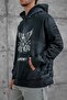Men's Sweatshirt Love Money Smoked Sleeves Oversize Printed Hooded Crew Neck - 2