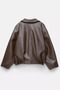 New Season Oversize Bomber Women's Leather Jacket - 3