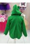 Green Chanel Fabric Hooded Girl's Coat - 2