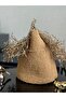 Hand Knitted Paper String Round Handbag with Glitter Fringe Detail and Ring Handle - 2