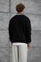Men's Knitwear Gst Polo Collar Knitted Black Oversize Knitwear Fabric - 3