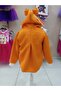 Orange Chanel Fabric Hooded Girl's Coat - 2