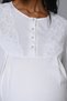 Women's Ecru Jacquard Lace Detailed Full Length Winter Long Sleeve Design Maternity Nightgown Nightdress Set - 4