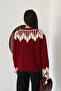 Crew Neck Patterned Knit Sweater - 5