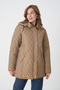 Hooded Transitional Coat - Large Size Cotton Plaid Pack of Quilted Coats - 3