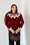 Crew Neck Patterned Knit Sweater - 2