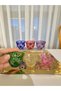 6-Piece Colored Cut Crystal Glass Coffee-Side Delight Dish / Mırra Set - 2