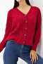 Women's Buttoned Hair Knit Sweater Cardigan
