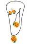 - Özlem 9422 8512 Handmade Rose Model Sand Bead Necklace / Bracelet / Earrings 3-Piece Jewelry Set - 6