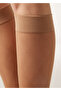 Thin Knee-High Socks with Baklava Pattern - 2