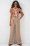 Women's High Waist Palazzo Pants 30051 - Beige