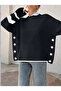 SIDE BUTTONED OVERSIZED SWEATER - 4