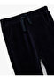 Basic Velvet Trousers with Tie Waist and Pocket Detail - 4