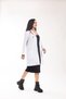Women - Tunic Length, Classic Collar, Long Sleeve White Apron - 2