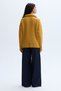 Women's Dark Mustard Loose Fit Hair Braided High Neck Sweater - 2