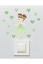 Outlet Cover Sticker - Children's Baby Room Wall Sticker - Green Ballerina Outlet Cover Sticker - 2