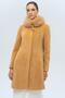 Premium Plush Coat with Removable Fur Collar and Special Snap Detail Kamel 3121-Tk - 4