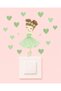 Outlet Cover Sticker - Children's Baby Room Wall Sticker - Green Ballerina Outlet Cover Sticker