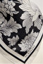 Flower Dream - Black - 100% Silk Twill Scarf - 90X90 cm - 4
