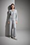 Handcrafted Stone Embroidered Button Detailed Gray Knitwear Cardigan - 2