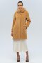 Premium Plush Coat with Removable Fur Collar and Special Snap Detail Kamel 3121-Tk
