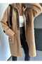ROBIN Women's Hooded Bag Pocket Unlined Lightweight Boucle Eyebrow Oversize Coat - 5