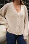 Women's Buttoned Knitted Cardigan Hyn-58083 - 2