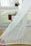 Striped White Tulle Curtain - Thick Weight, 1/3 Pleats - No Ironing Required - 3