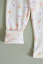 Rabbit Patterned Crew Neck Fleece Girls' Pajama Set - 5