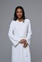Women's Ecru Lace Full Length Winter Long Sleeve Special Design Maternity Nightgown Nightgown Set of 2 - 2