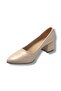 677-26 Skin Leather Square Heel Women's Shoes - 2