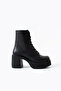Master Women's Lace-Up and Zippered Heeled Boots Black