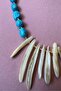 - Özlem 9422 3862 Crimped Turquoise and Tooth Natural Stone Necklace - 3