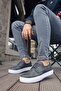 Ch005 Pıttı Men's Daily Lace-Up Leather Classic Shoes Cbt - Anthracite