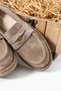 Helena Women's Buckle Detailed Genuine Leather Loafer Beige Suede - 3