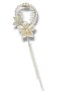 Gold Color Flower Figured Pearl and Stone Detailed Bun Hairpin - 2