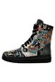 Women's Vegan Leather Black Long Boots - Stay Groovy Design - 3