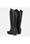 Large size women's boot 41-42-43-44-45 black leather - 7