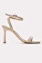 Beige - Single Strap Thin Heeled Women's Shoes - 2