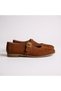 Tan Suede Genuine Leather Buckle Women's Ballerinas - 5