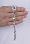 Natural Stone Prayer Beads with Veined White Agate Stone - 2