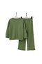 Girl's Suit with Kangaroo Pockets and Daisy Accessories in Green - 2