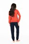 Women's Crew Neck Long Sleeve Pajama Set Comfortable Fabric with Banded Legs - 3