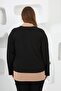 Collar Detailed Plus Size Sweat Black - 6