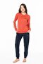 Women's Crew Neck Long Sleeve Pajama Set Comfortable Fabric with Banded Legs