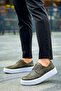 Ch149 Changer over Men's Casual Lace-Up Leather Classic Shoes Cbt - Khaki - 2